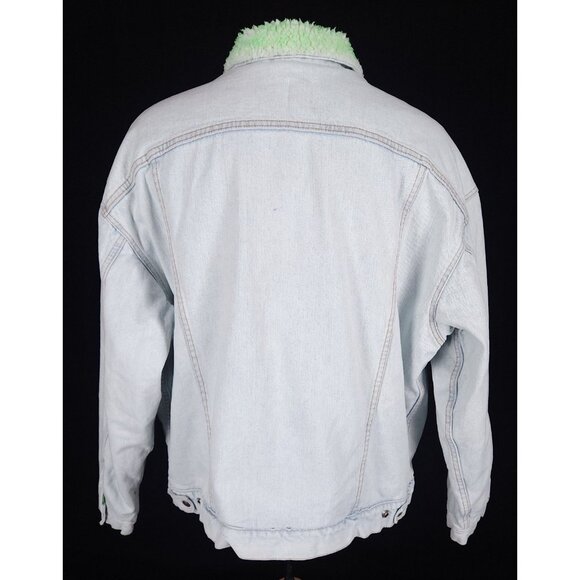 NotSoNormal Look Inside Faux Shearling Denim Jacket XL Mens NSN $487 - Picture 9 of 16